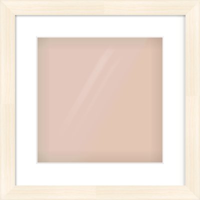 Natural Wood Flat Frame for 300 × 300mm artwork, with Smooth White Single Mount
