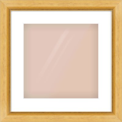 Natural Wood Reverse Frame for 300 × 300mm artwork, with Smooth White Single Mount