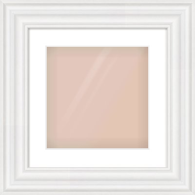 White Spoon Frame for 300 × 300mm artwork, with Smooth White Single Mount