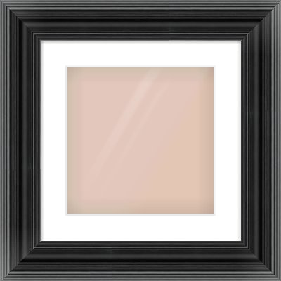 Black Spoon Frame for 300 × 300mm artwork, with Smooth White Single Mount