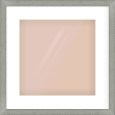 Pale Grey Flat Frame for 300 × 300mm artwork, with Smooth White Single Mount