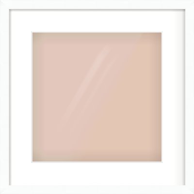 White Flat Frame for 300 × 300mm artwork, with Smooth White Single Mount