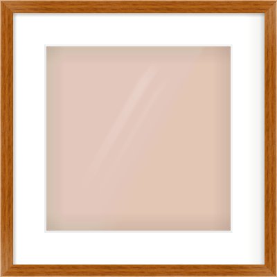 Natural Wood Flat Frame for 300 × 300mm artwork, with Smooth White Single Mount