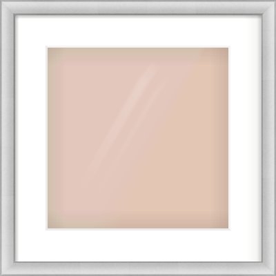 Silver Cushion Frame for 300 × 300mm artwork, with Smooth White Single Mount