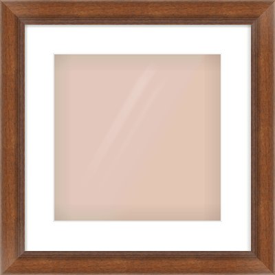 Brown Flat Frame for 300 × 300mm artwork, with Smooth White Single Mount