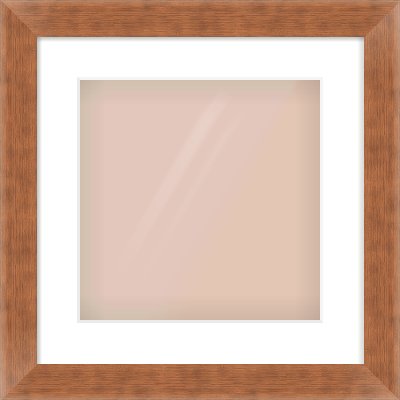 Bronze Flat Frame for 300 × 300mm artwork, with Smooth White Single Mount