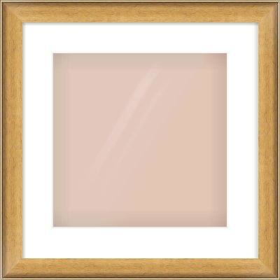 Gold Scoop Frame for 300 × 300mm artwork, with Smooth White Single Mount