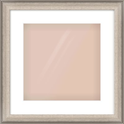 Champagne Silver Scoop Frame for 300 × 300mm artwork, with Smooth White Single Mount