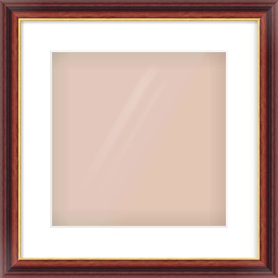 Brown Reverse Frame for 300 × 300mm artwork, with Smooth White Single Mount