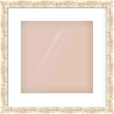 Silver Flat Frame for 300 × 300mm artwork, with Smooth White Single Mount