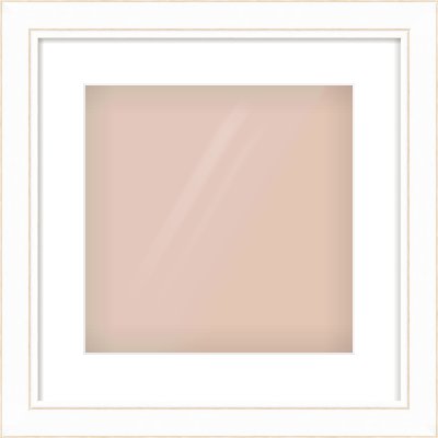White / Natural Scoop Frame for 300 × 300mm artwork, with Smooth White Single Mount