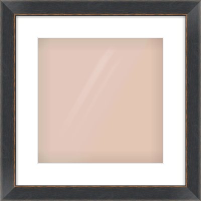 Black Flat Frame for 300 × 300mm artwork, with Smooth White Single Mount