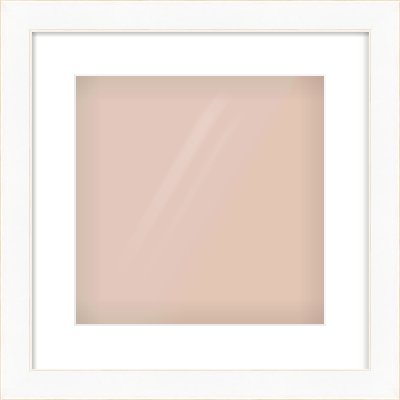 White Flat With Bevel Frame for 300 × 300mm artwork, with Smooth White Single Mount