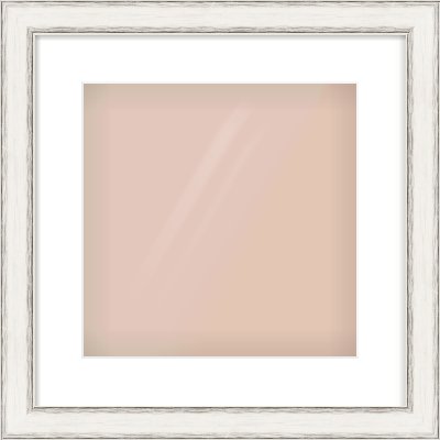 Black/Silver Flat Frame for 300 × 300mm artwork, with Smooth White Single Mount