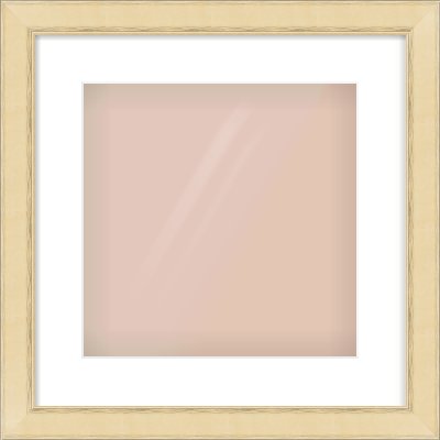 Gold Flat Frame for 300 × 300mm artwork, with Smooth White Single Mount