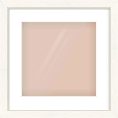 Cream Flat Frame for 300 × 300mm artwork, with Smooth White Single Mount