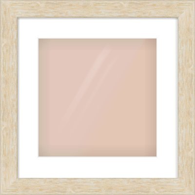 Premium Flat Frame for 300 × 300mm artwork, with Smooth White Single Mount