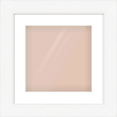 Natural Grain / White Stain Stepped Frame for 300 × 300mm artwork, with Smooth White Single Mount