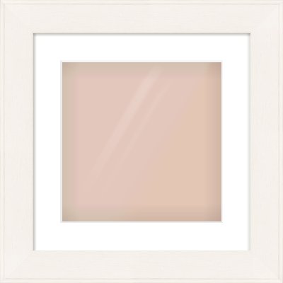 Ivory Flat Frame for 300 × 300mm artwork, with Smooth White Single Mount