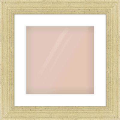 Silver Flat Frame for 300 × 300mm artwork, with Smooth White Single Mount