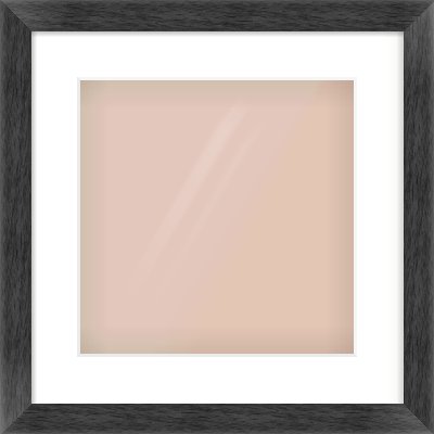 Black Flat Frame for 300 × 300mm artwork, with Smooth White Single Mount