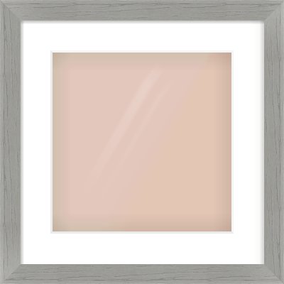 Pale Grey Flat Frame for 300 × 300mm artwork, with Smooth White Single Mount
