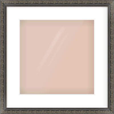 Black Scoop Frame for 300 × 300mm artwork, with Smooth White Single Mount