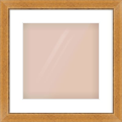 Rustic Medium Oak Reverse Frame for 300 × 300mm artwork, with Smooth White Single Mount