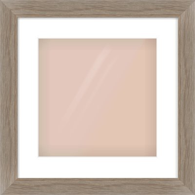 Grey Wood Flat Frame for 300 × 300mm artwork, with Smooth White Single Mount