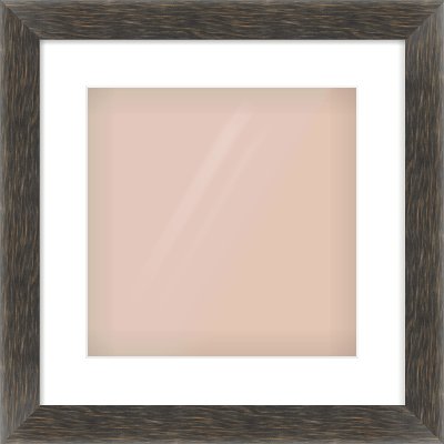 Black Flat Frame for 300 × 300mm artwork, with Smooth White Single Mount