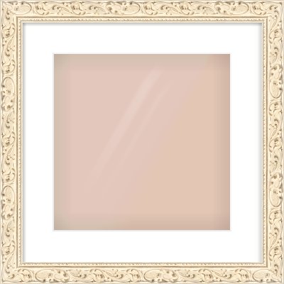 White Decorative Frame for 300 × 300mm artwork, with Smooth White Single Mount