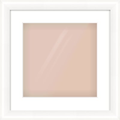 Gloss White Cushion Frame for 300 × 300mm artwork, with Smooth White Single Mount