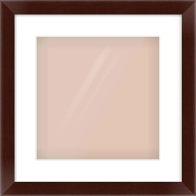Brown Flat Frame for 300 × 300mm artwork, with Smooth White Single Mount