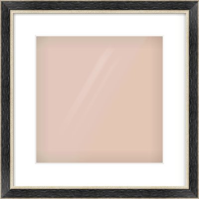 Black & Champagne Silver Reverse Frame for 300 × 300mm artwork, with Smooth White Single Mount