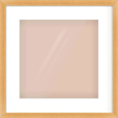 Oak Veneer Flat Frame for 300 × 300mm artwork, with Smooth White Single Mount
