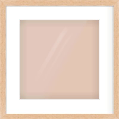 Light Oak Veneer Flat Frame for 300 × 300mm artwork, with Smooth White Single Mount