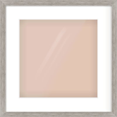 Grey Wood Grain Flat Frame for 300 × 300mm artwork, with Smooth White Single Mount