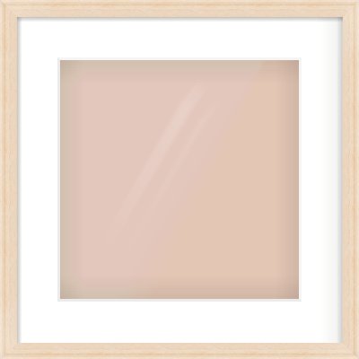 Natural Wood Flat Frame for 300 × 300mm artwork, with Smooth White Single Mount