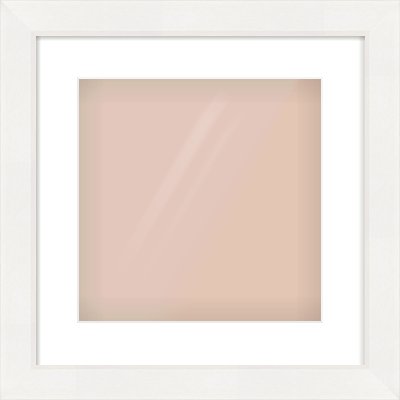 White Beveled Frame for 300 × 300mm artwork, with Smooth White Single Mount
