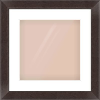 Brown Flat Frame for 300 × 300mm artwork, with Smooth White Single Mount