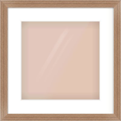 Walnut Flat Frame for 300 × 300mm artwork, with Smooth White Single Mount