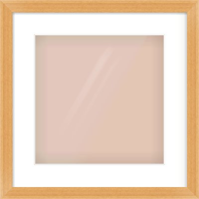 Oak Veneer Flat Frame for 300 × 300mm artwork, with Smooth White Single Mount