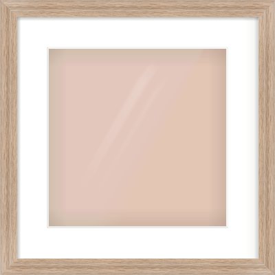 Light Walnut Flat Frame for 300 × 300mm artwork, with Smooth White Single Mount