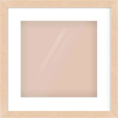 Light Oak Veneer Flat Frame for 300 × 300mm artwork, with Smooth White Single Mount