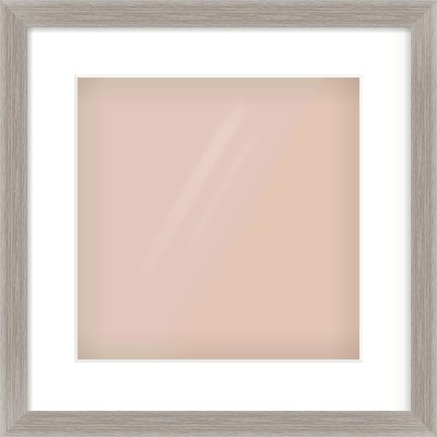Grey Flat Frame for 300 × 300mm artwork, with Smooth White Single Mount
