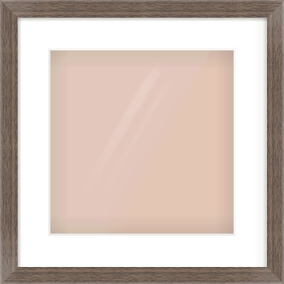 Dark Walnut Flat Frame for 300 × 300mm artwork, with Smooth White Single Mount