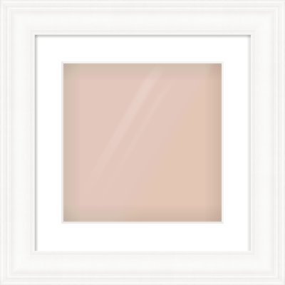 White Scoop Frame for 300 × 300mm artwork, with Smooth White Single Mount