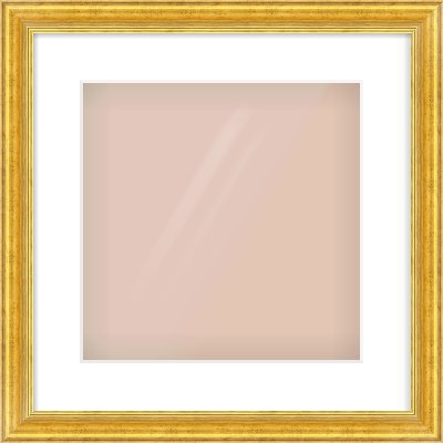 Gold Reverse Frame for 300 × 300mm artwork, with Smooth White Single Mount