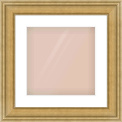 Gold Scoop Frame for 300 × 300mm artwork, with Smooth White Single Mount