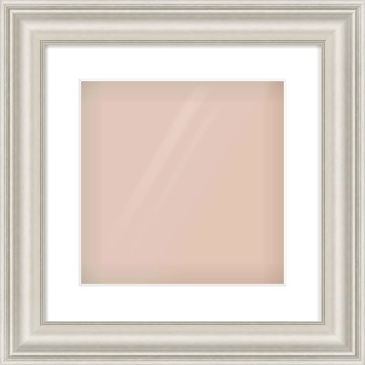 Silver Scoop Frame for 300 × 300mm artwork, with Smooth White Single Mount
